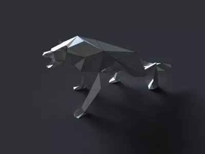 low-poly 3D printer model wolf Low-poly 3D model