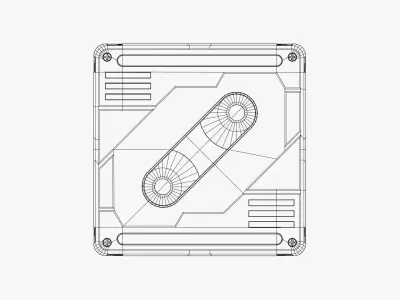 Retro Compact Cassette Tape - Scifi Cassette Tape Low-poly 3D model