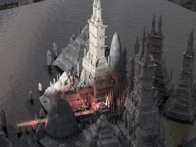 Egyptian City Far Future Towers  3D model