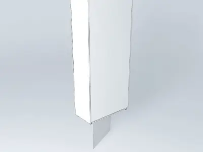 HIGH CABINET with WOOD 26 ALUM. FRAME GLASS DOORS 900x450x2090mm Free 3D model