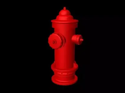red fire hydrant Low-poly 3D model