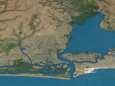 Lagos - Topography Terrain Low-poly 3D model