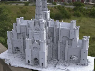 Victorian architecture Halloween collection Kit bash 3D model