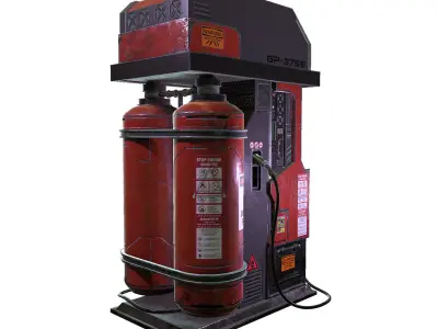 Sci-Fi Gas Pump Low-poly 3D model