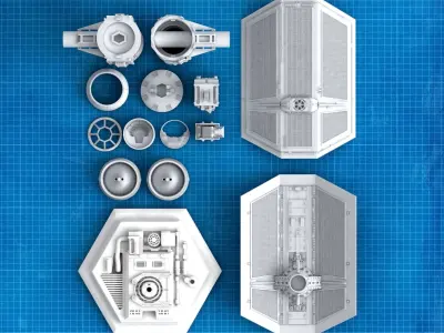 Star Wars Empirse Stricks Back Tie Bomber 3D print model