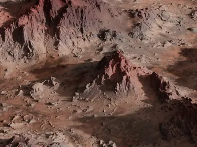 Surface topography of an alien planet 3D model