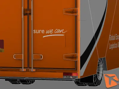 Mercedes-Benz Sprinter TNT animated Low-poly 3D model