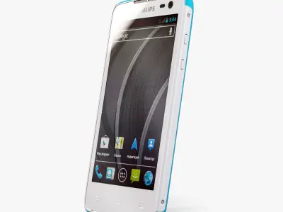 Philips Xenium W732 White Blue Low-poly 3D model