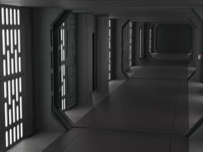 Imperial Corridor A Pack 3D model