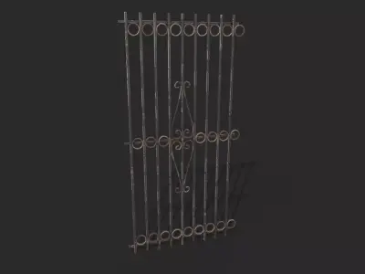 Iron Fence Low-poly 3D model