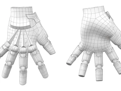 Sci-fi Robotic Gloves Low-poly 3D model