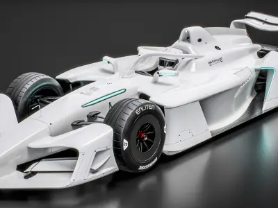  GEN4 Formula E 2026-2027 Race Car White Mockup 