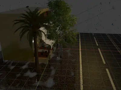 Blender Midnight Street View Low-poly 3D model
