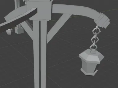 Lampposts with hanging lanterns Free low-poly 3D model