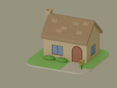 Low Poly House Low-poly 3D model order
