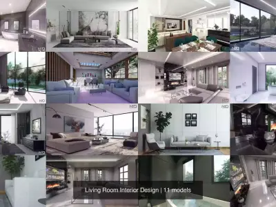 Living Room Interior Design 3D Model Pack
