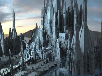 Christmas Fantasy City Kit bash 3D model