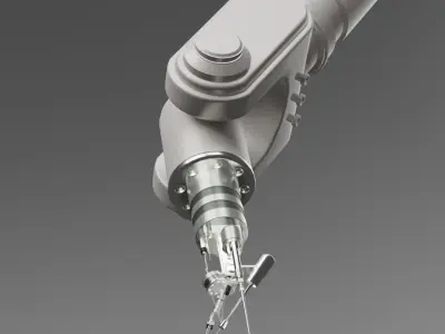 5 Industrial Robot Arm and 5 tools 3D model
