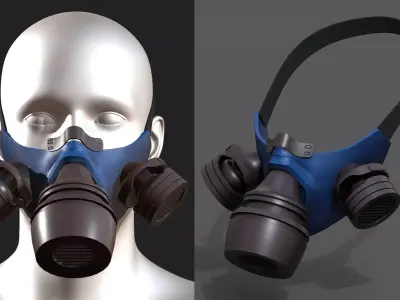 Gas mask plastic protection isolated scifi  Low-poly 3D model