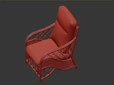 Oslo Walnut 2x Armchairs in Flora 3D model