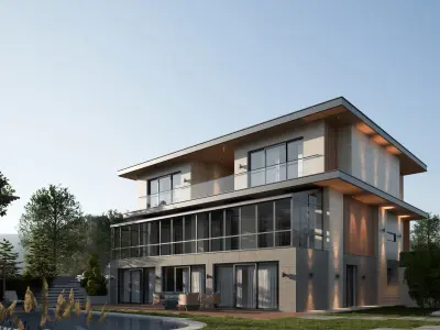 Modern Three Storey Villa 3D model