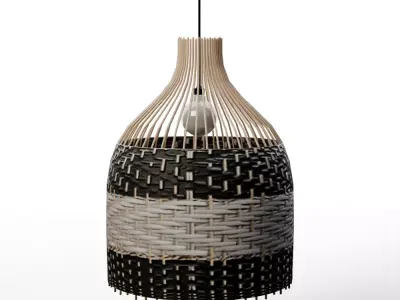 FAFIAR Rattan Pendant Light Chandelier Low-poly 3D model