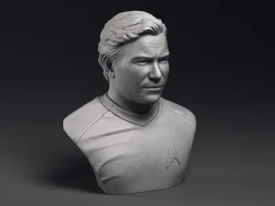 William Shatner as James Tiberius Kirk Printable 3D Model 3D print model