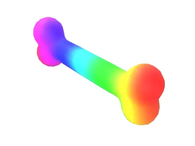 Rainbow Bone v1 001 Low-poly 3D model