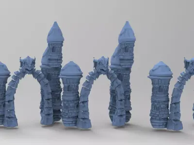 Darkstar Winter stylised Archway towers 3D model