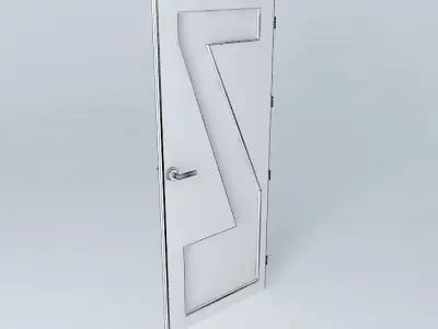 Letter Z 3D door very detail with glass lock and hinger Free 3D model