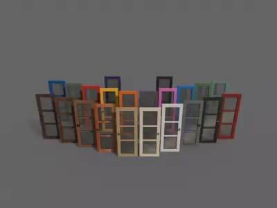 PBR Wood Door C2 Low-poly 3D model