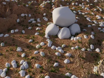 rock and plant 3D model