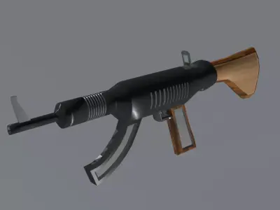 Mashine gun concept design Low-poly 3D model