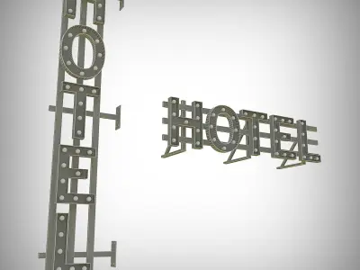 Hotel Bulb Sign 3D model