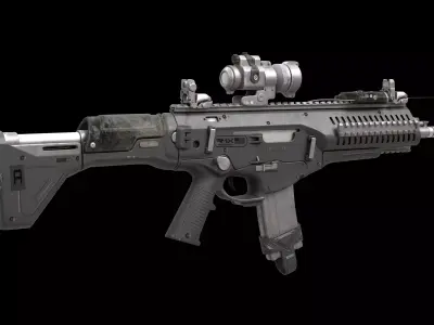  Tactical Assault Rifle 3D Model - Modern Military Gun 3D model