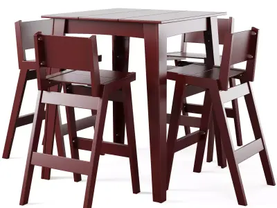 Alfresco Bar Table Square and Bar Stool by Loll designs 3D model
