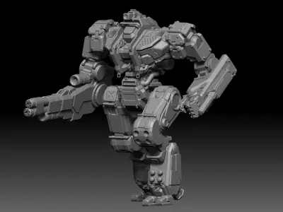 Mecha armored robot 3D print model