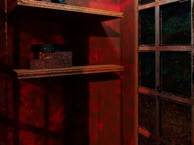 Old British Telephone Booth  PBR Game Ready Low-poly 3D model