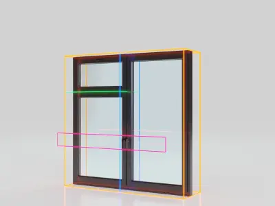 High detailed PVC windows kit for architecture in Blender 3D model
