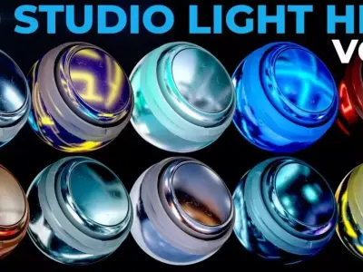 100 HDRI Studio Lights Texture