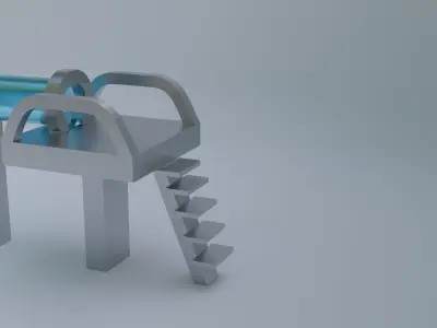 Small blue water slide 3D model 3D model