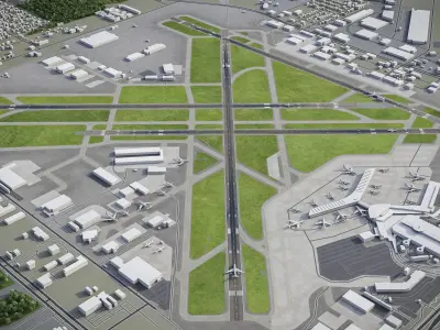 Houston - William Hobby Airport - HOU Low-poly 3D model