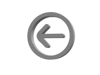 3d arrow circle right Low-poly 3D model