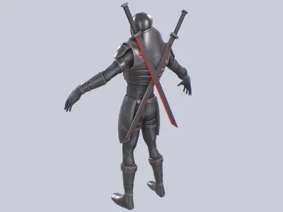 Scifi character Low-poly 3D model