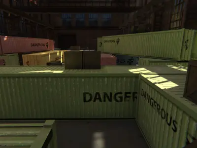 FPS Hangar - tournament map Low-poly 3D model