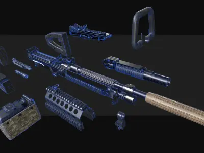 M249 Chainsaw Low-poly 3D model