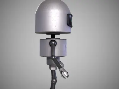 A low-poly 3D modelof a white Robot  Low-poly 3D model