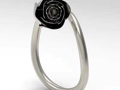 Flower Ring 3D print model