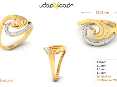 Eternal Gold Diamond Wedding Ring 3D print model