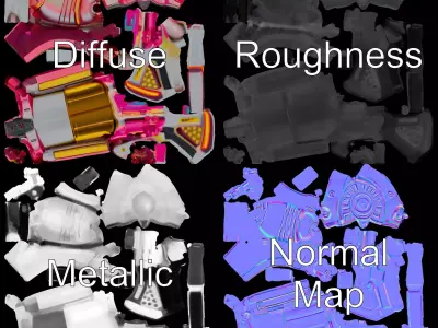 Vibrant Neon Blaster model pack Low-poly 3D model